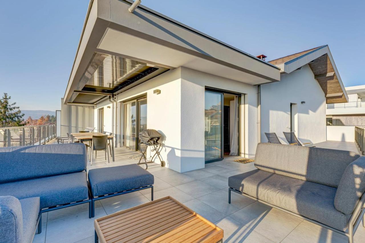 Serenity - 3 Bedroom Top Floor Apartment Parking & Lake View Terrace Annecy Exteriör bild